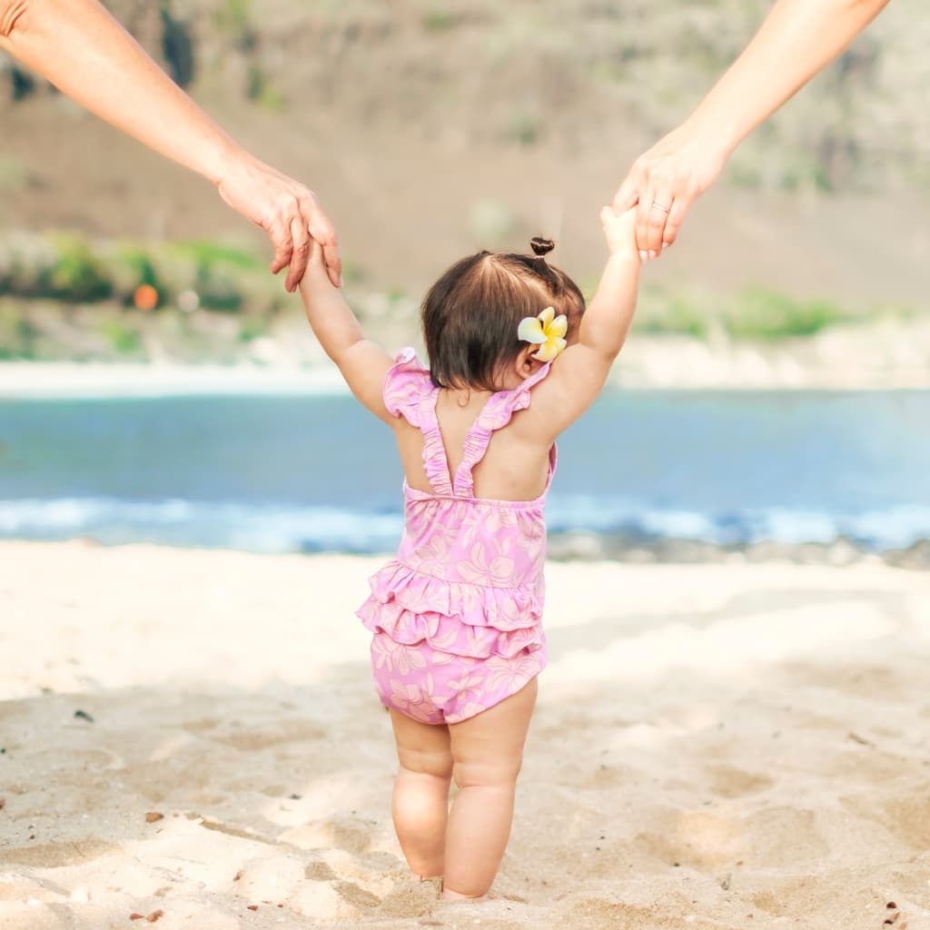 Sunrise Blooms Ruffle Bamboo Romper: 18-24M