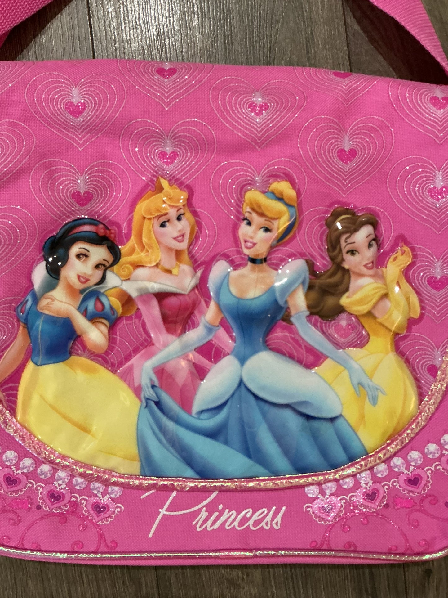 Disney Girl's Princess Pink Messenger Bag purple, vintage crossbody shoulder￼￼