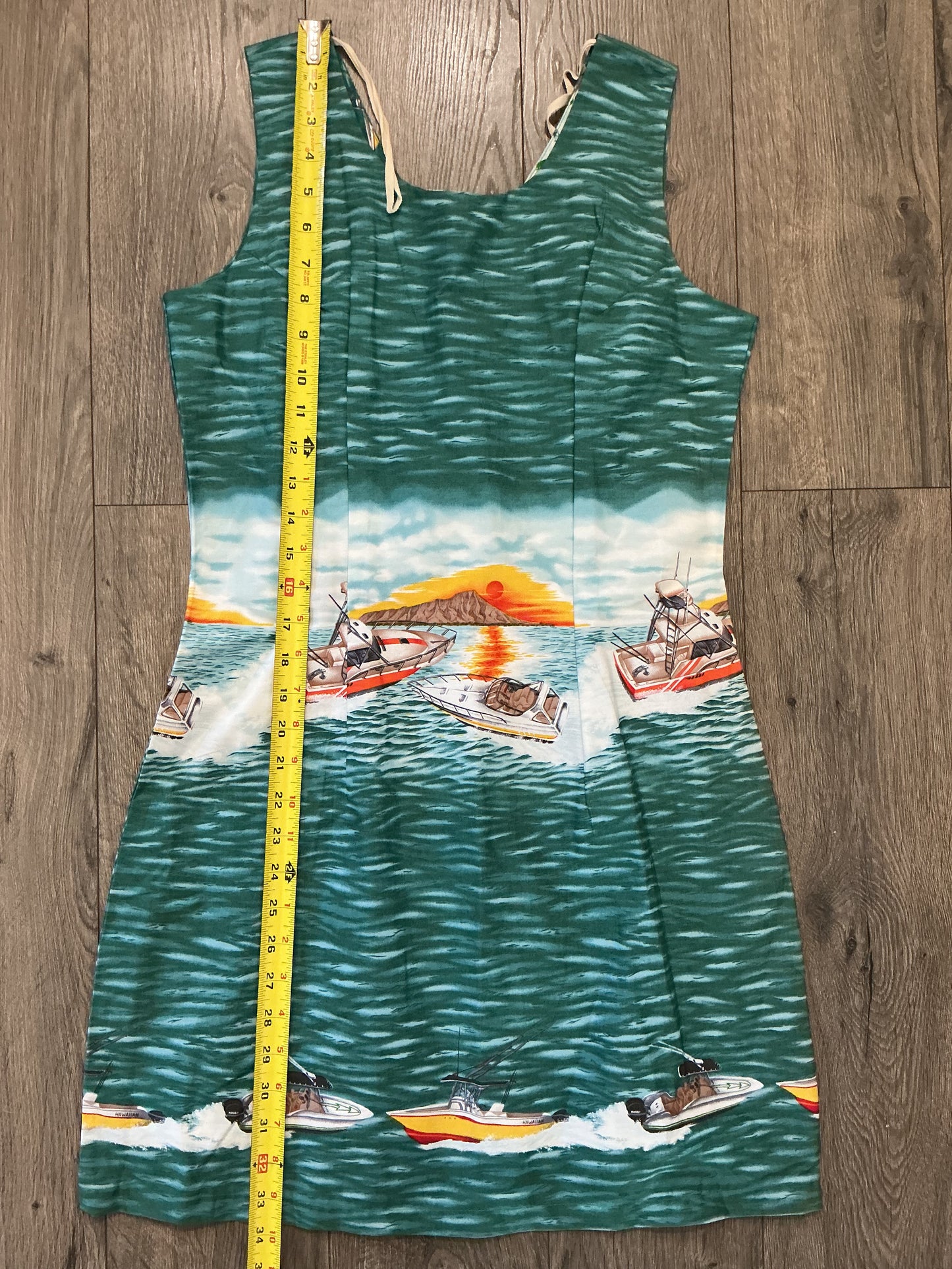 VTG KY'S Made in Hawaii Hawaiian Mini Summer Dress Tropical Beach Sz M 100% cotton￼