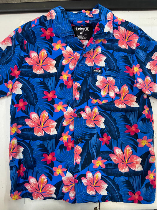 Hurley Flower Collared Shirt, 4t