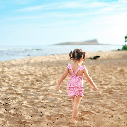 Sunrise Blooms Ruffle Bamboo Romper: 18-24M