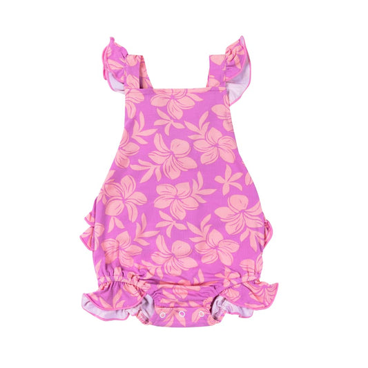 Sunrise Blooms Ruffle Bamboo Romper: 18-24M