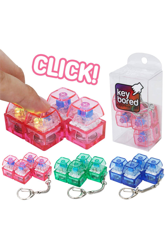Clear Colorful LED Light-Up Clicky Keychain