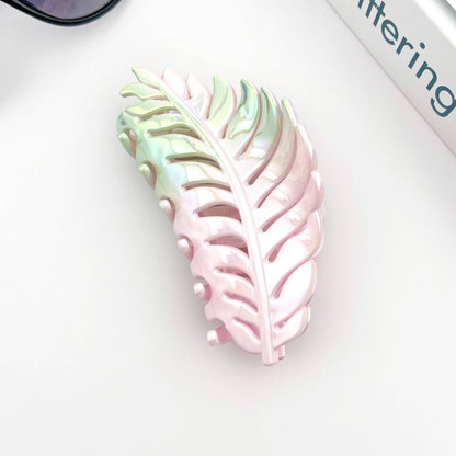 Candy Color Gradient Leaf Hair Clip: PinkCyan
