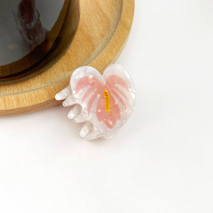 Anthurium Leaf Hair Claw Clip, Acetate Hair Clip: Pink-mini clip