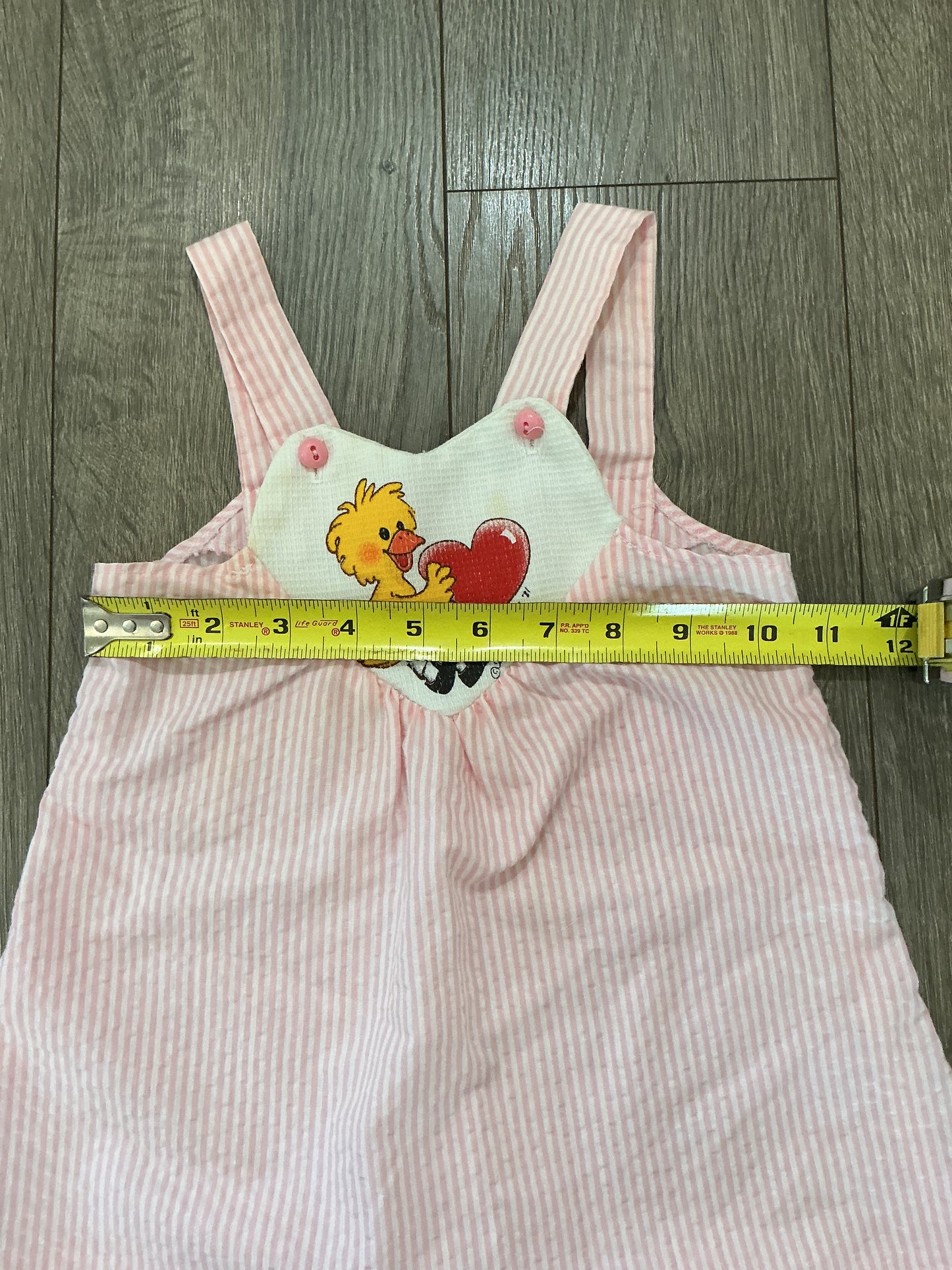 vintage Susie‘s zoo girls dress size 2T pink and white stripes heart￼￼￼