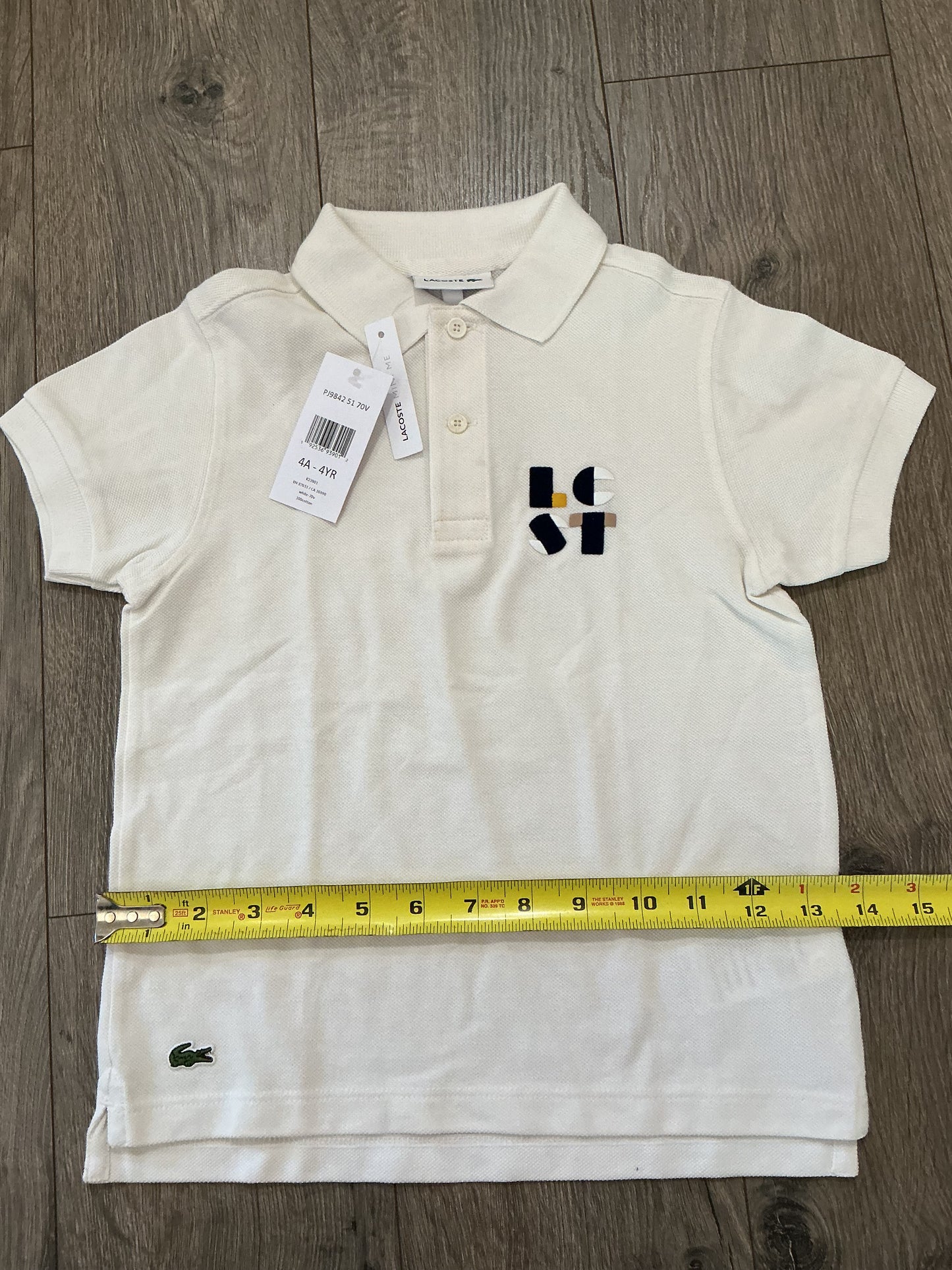Boy’s Lacoste Regular Fit Polo Short White Size 4 years old