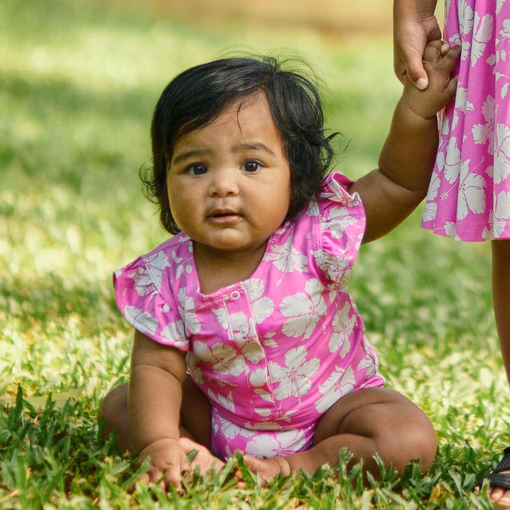 Salina Bamboo Flutter Sleeve Onesie: 0-6M