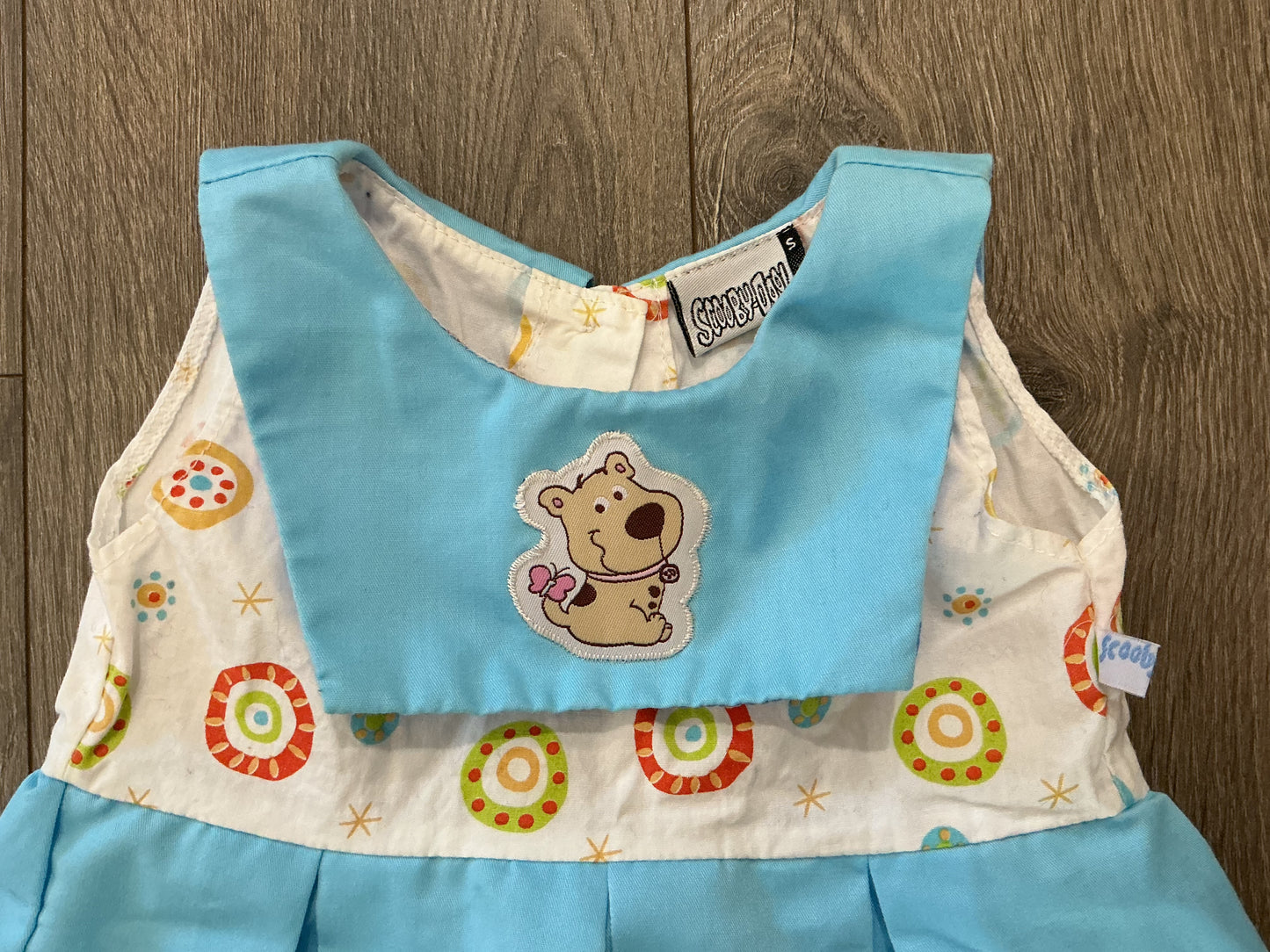 girls a line, Scooby Doo, blue multicolor dress size small 24 months vintage￼￼
