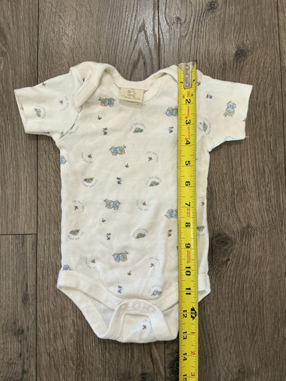 vintage classic pooh romper, one piece, blue white yellow turtle honey size 3-6 months ￼￼