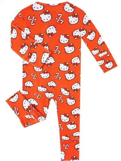 PoshTOT Sanrio Hello Kitty Red Bamboo Baby Convertible Zippy Romper: 3-6M