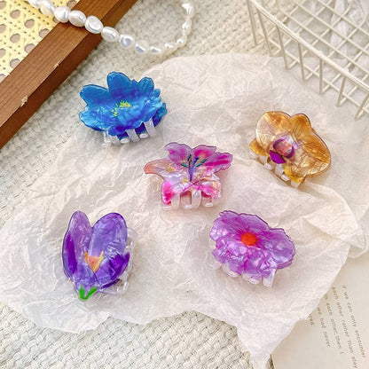 Bauhinia - Inspired Acetate Flower Hair Clips for Summer: Champagne