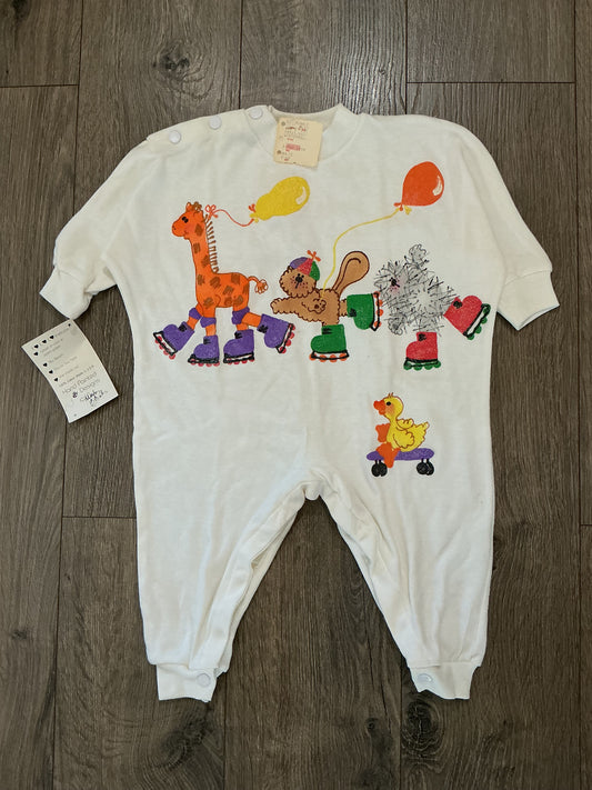Bé bè Wear romper, vintage hand painted oversized, one piece new with tags 0-6 months