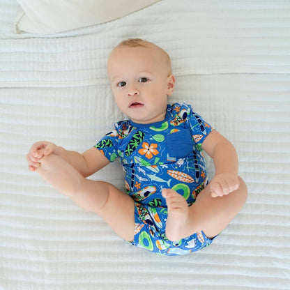 Beach Day Shortie Bamboo Romper: 6-12M