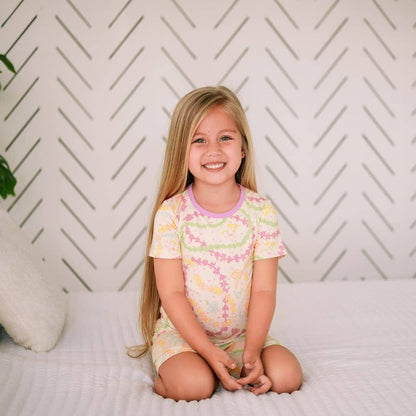Lei Day in Sand Short Bamboo Pajamas: 4T