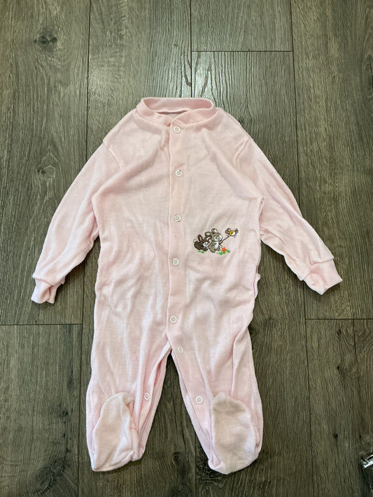 Little Me Pink bunny Footie Infant Girls Size XL Pre-owned one-piece
