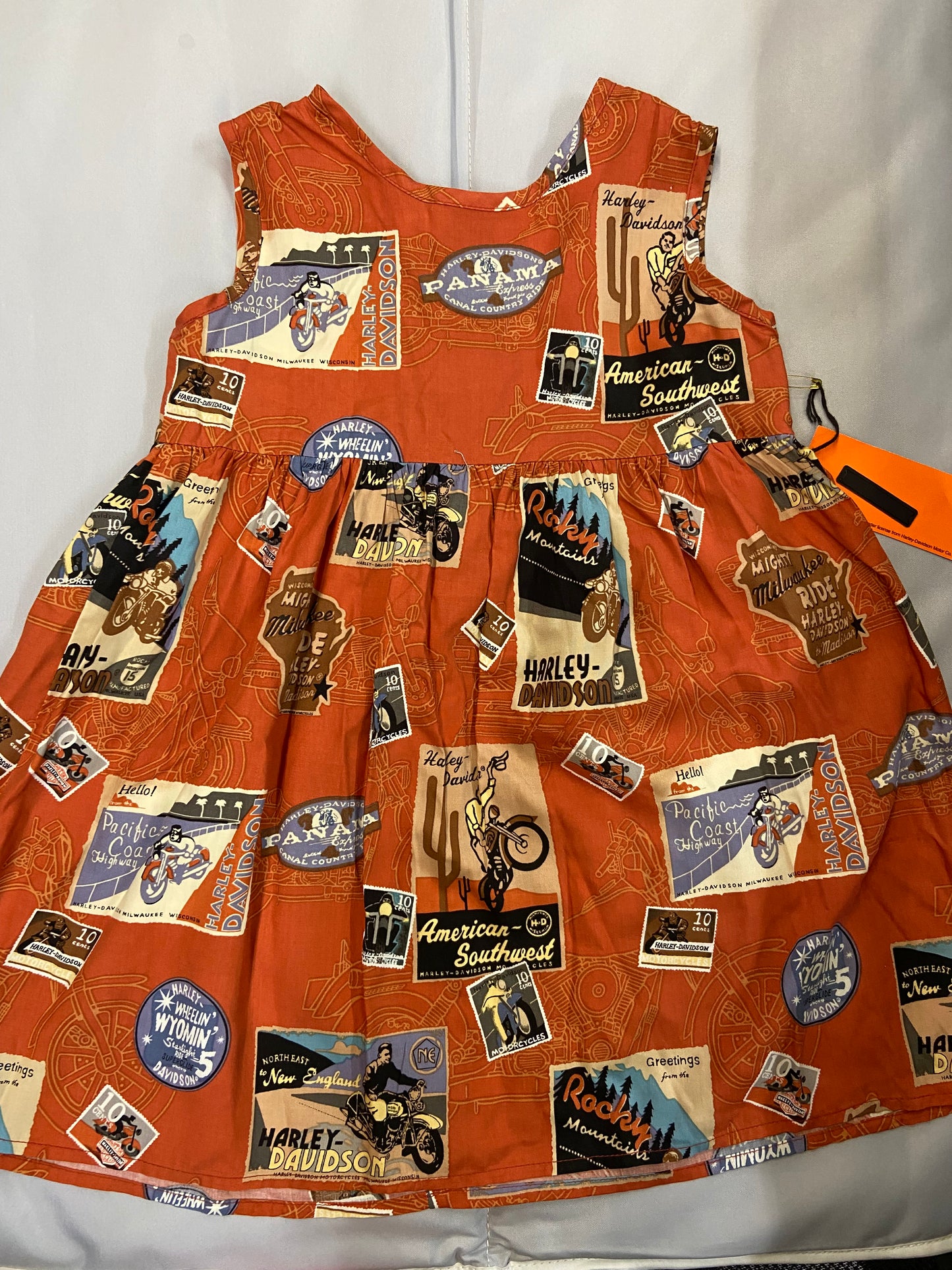New Harley Davidson Orange Dress, 4