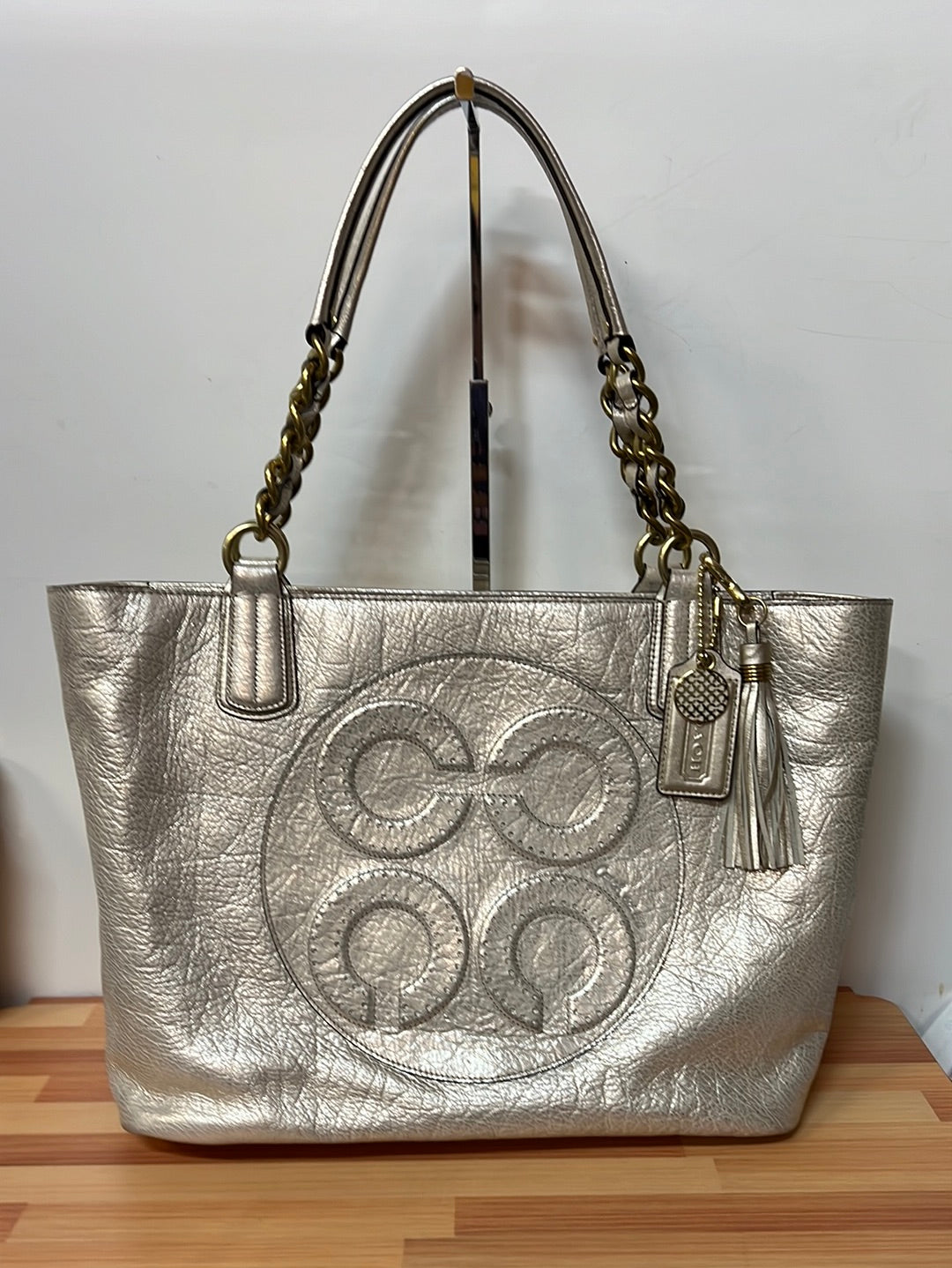 Coach Leather Tote, Gold