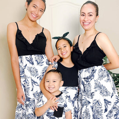 Palm Shirt: Blue 6-7T