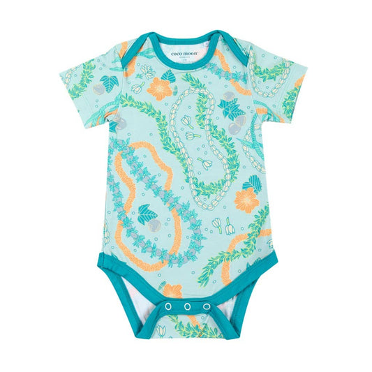 Lei Stand Bamboo Onesie: 6-12M