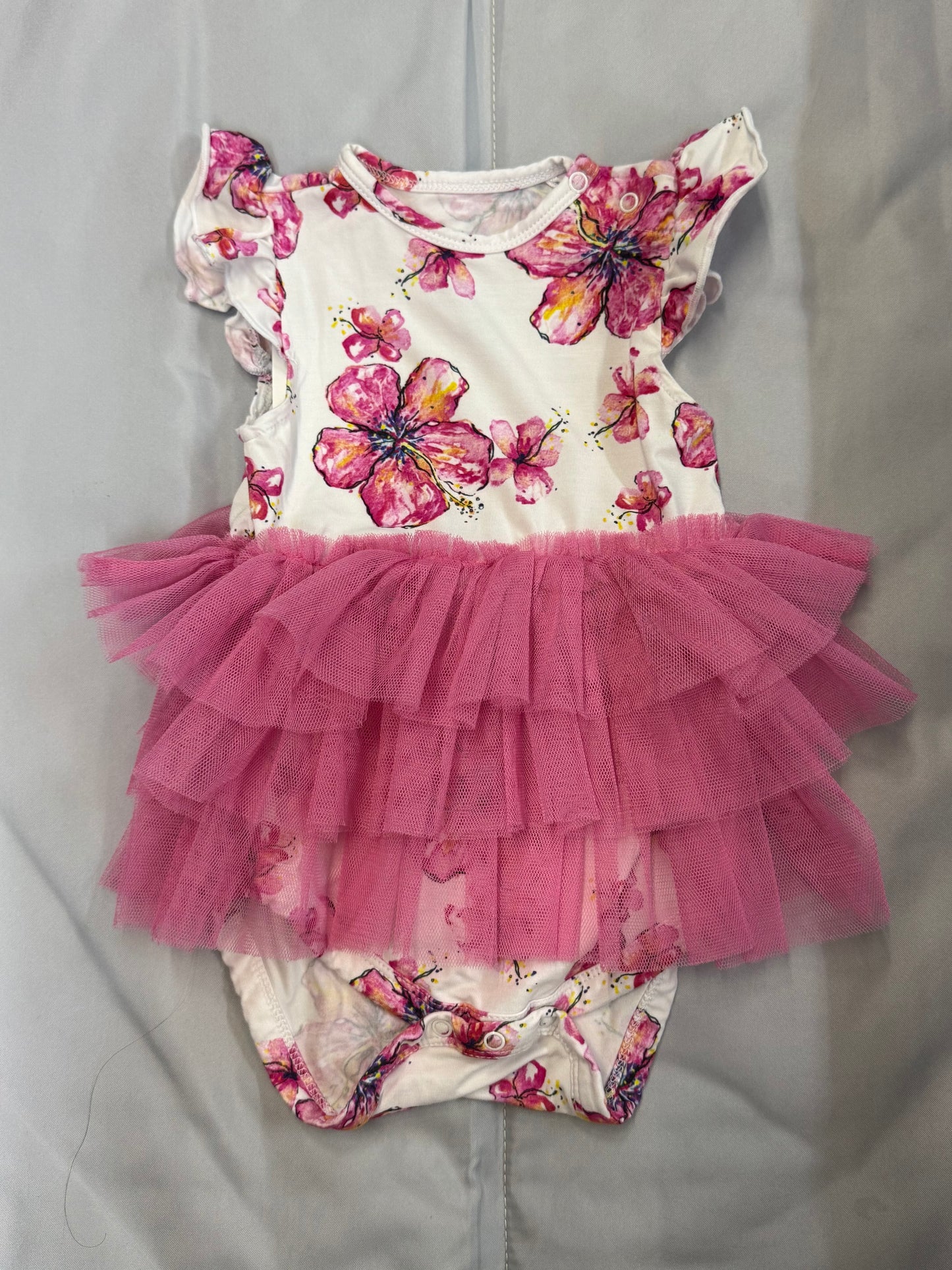 Coco Moon Hibiscus Bodysuit, 6-12m