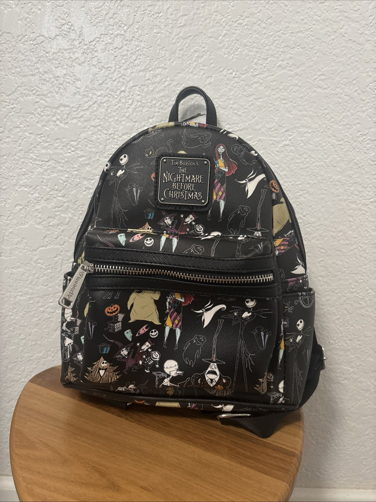 Loungefly Nightmare Before Christmas Tim Burton Mini Backpack Blackallover print