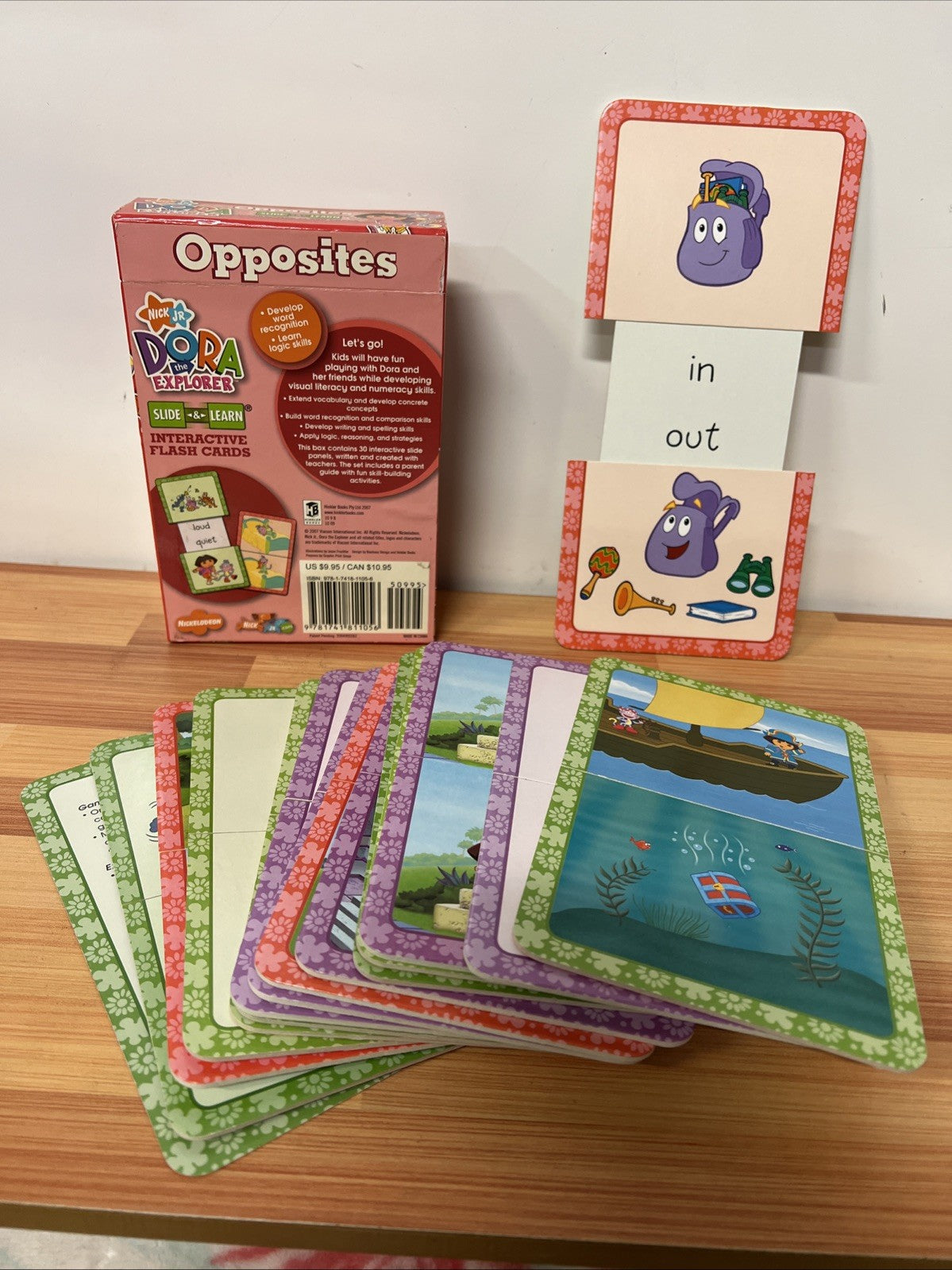 Dora the Explorer Flash Cards Opposites Slide & Learn 15 Double Sided Cards
