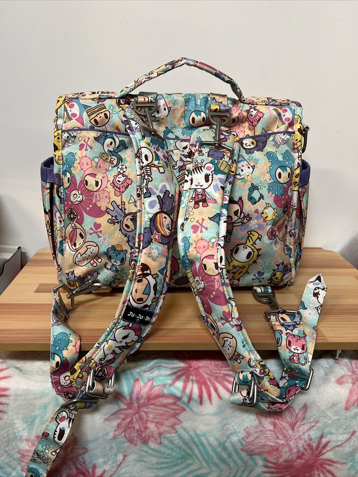 Jujube Tokidoki Perky Toki BFF Diaper Bag Backpack Changing Pad Messenger Strap