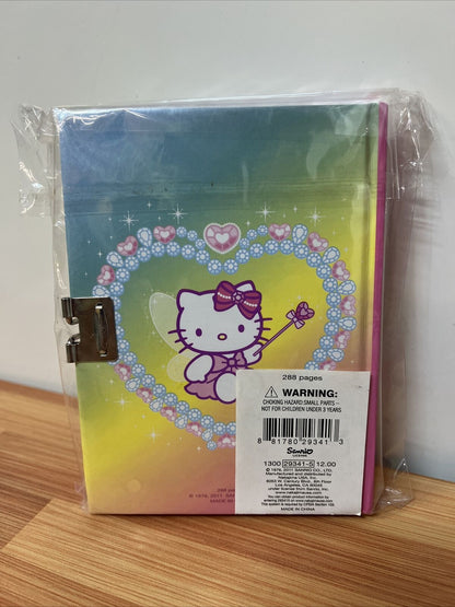 2011 New Sanrio Hello Kitty Lock & Key Journal Diary Rainbow Fairy 288 Pages