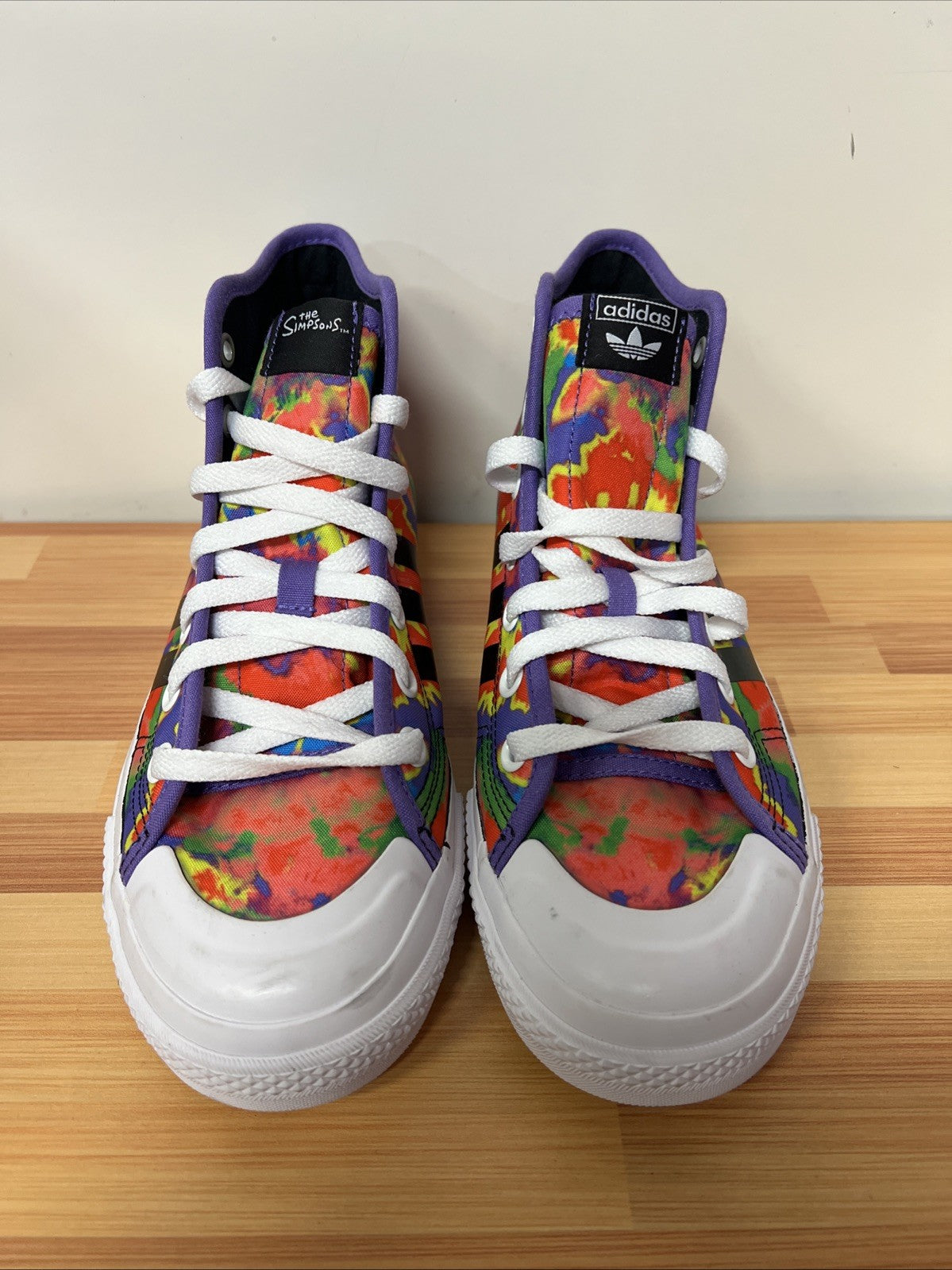 Adidas NIZZA Hi RF Lisa Simpson LIMITED EDITION 6.5Y Tie Dye Shoes High Tops Kid