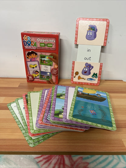 Dora the Explorer Flash Cards Opposites Slide & Learn 15 Double Sided Cards