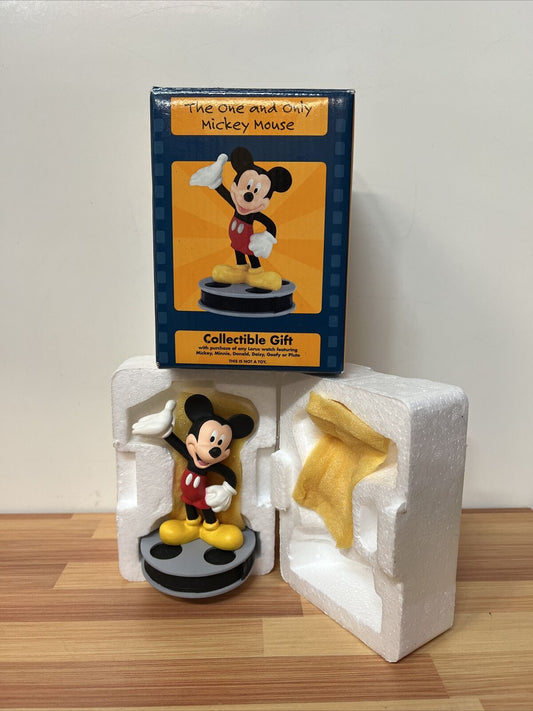 1999 Disney - Mickey Mouse Hand Painted Resin Figurine 4.25" Tall, New in Box!