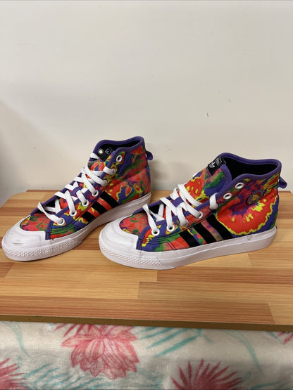 Adidas NIZZA Hi RF Lisa Simpson LIMITED EDITION 6.5Y Tie Dye Shoes High Tops Kid