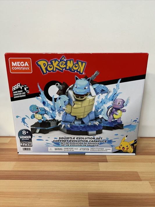 Mega Construx Pokemon Squirtle Evolution Set 379 Pcs  ~ New Sealed