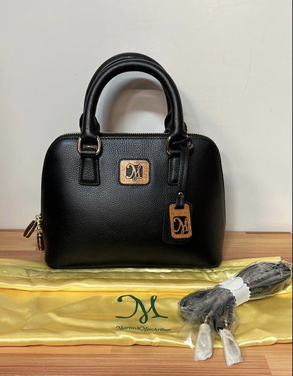 Martin & MacArthur HAWAII KOA Leather Womens Handbag Stachel Crossbody BLACK Bag
