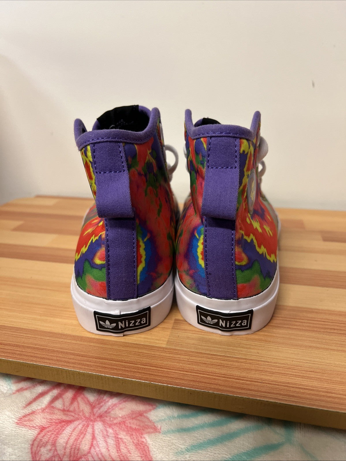 Adidas NIZZA Hi RF Lisa Simpson LIMITED EDITION 6.5Y Tie Dye Shoes High Tops Kid