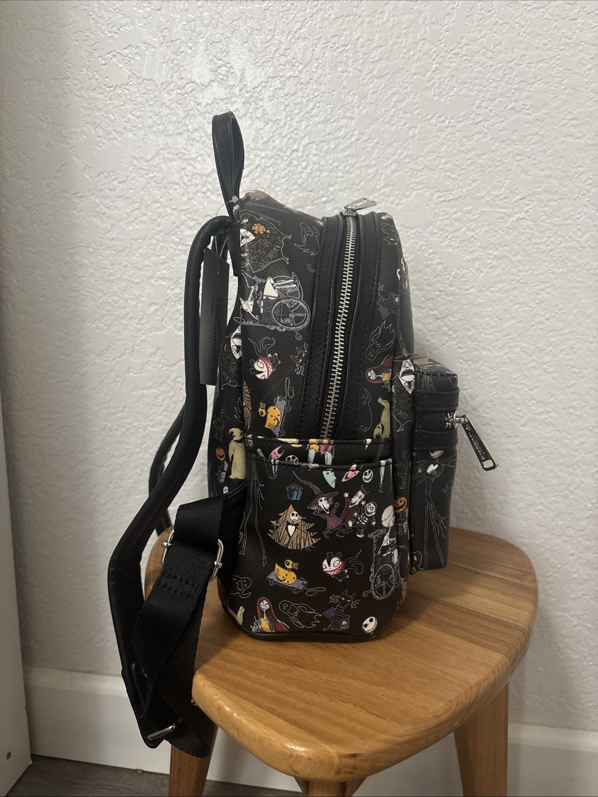 Loungefly Nightmare Before Christmas Tim Burton Mini Backpack Blackallover print