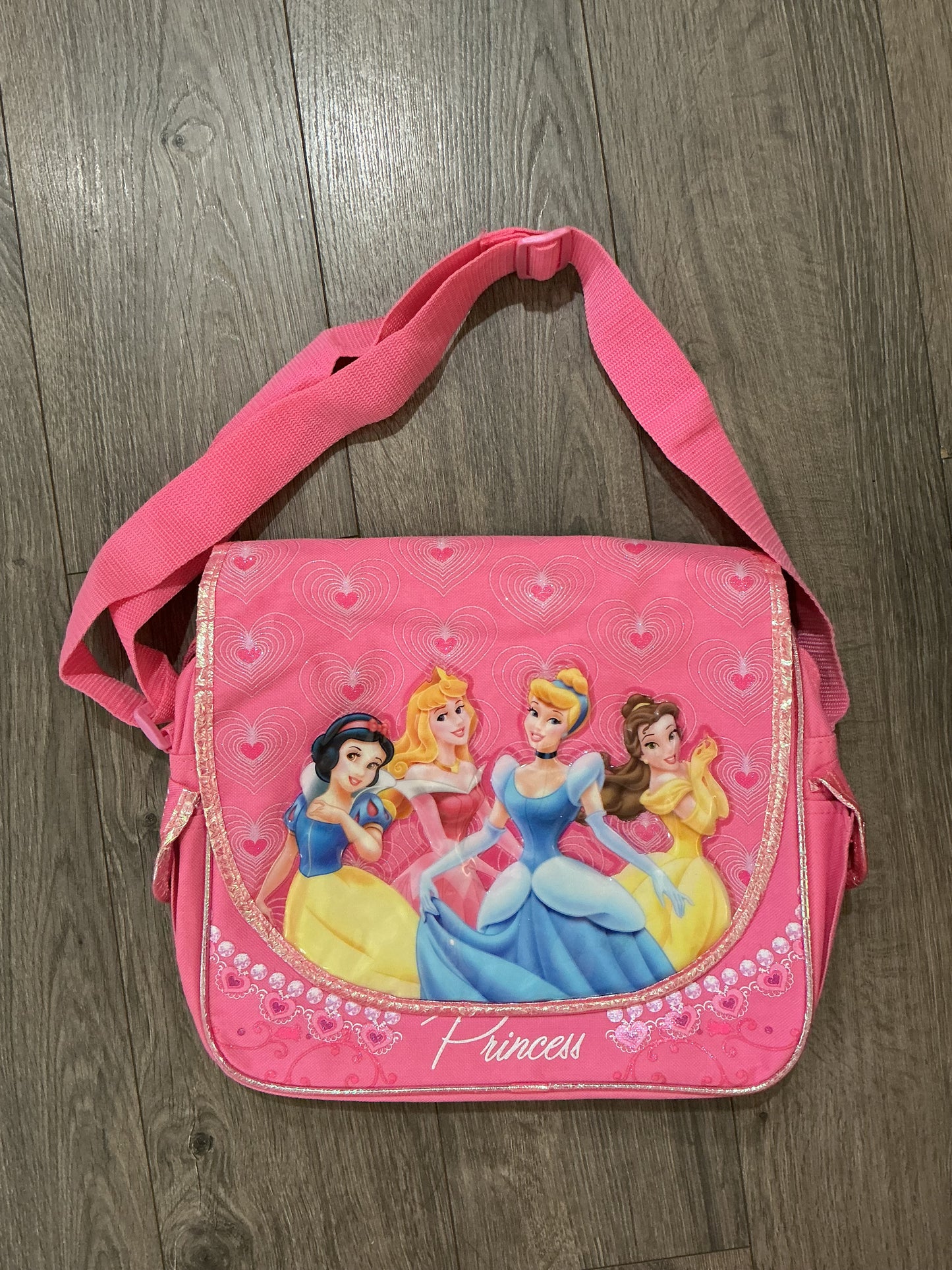 Disney Girl's Princess Pink Messenger Bag purple, vintage crossbody shoulder￼￼