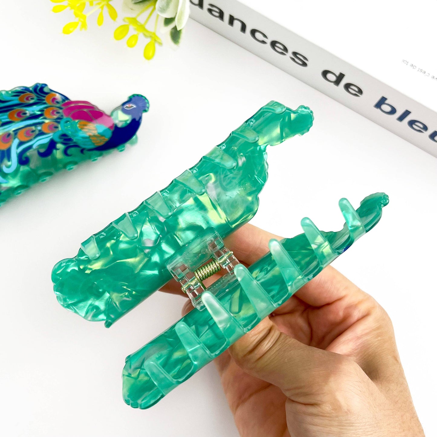 Peacock Claw Clip, Pink