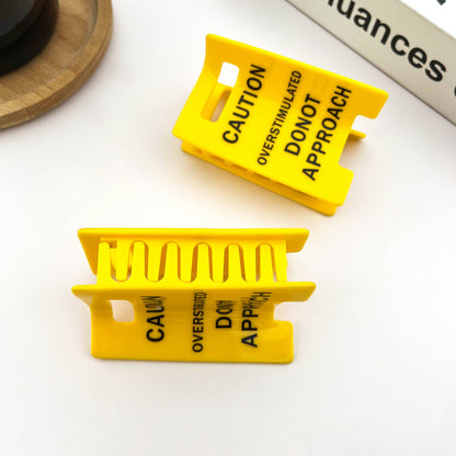 Caution Sign Hair Claw Clip: Yellow
