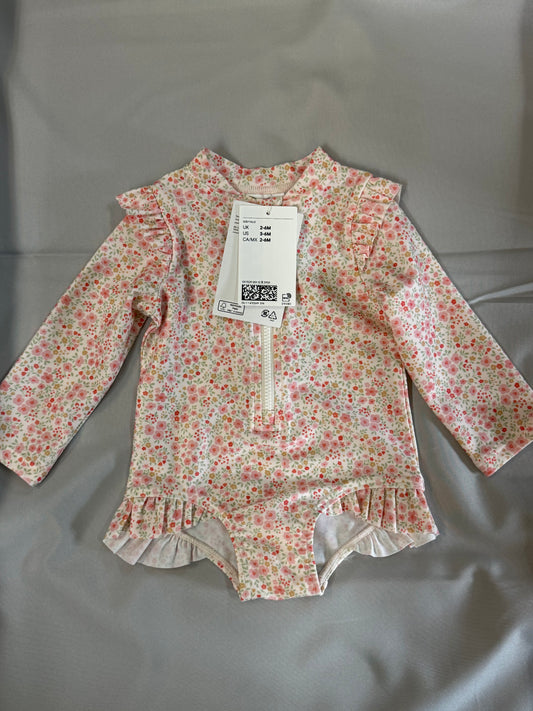 New H&M Floral Swim, 3-6m
