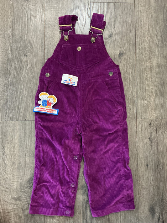 Joyeux Gaming Happy Kids overalls, purple corduroy size 12 months old new with tags vintage￼￼￼