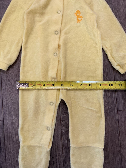 Vintage Carter’s Baby Clothes Large Duckie Outfit Terry Cloth Sleeper