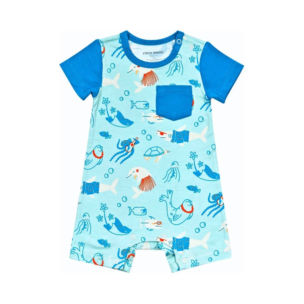 Reef Rascals Shortie Bamboo Romper: 6-12M