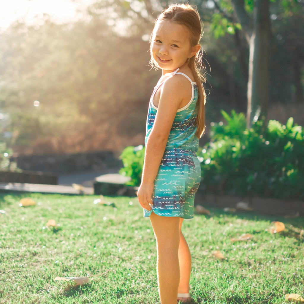 Nalu Girl's Shortie Bamboo Romper: 4T