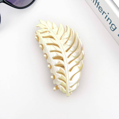 Candy Color Gradient Leaf Hair Clip: PinkCyan