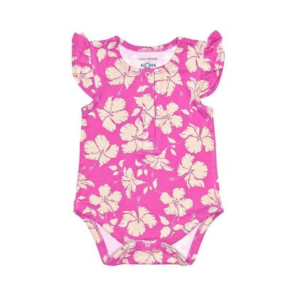 Salina Bamboo Flutter Sleeve Onesie: 6-12M