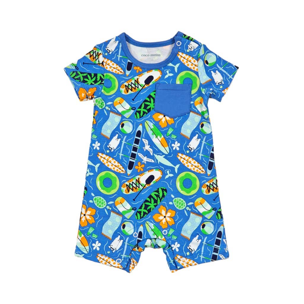 Beach Day Shortie Bamboo Romper: 18-24M