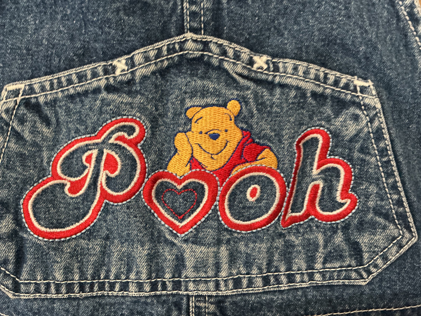 90s Vintage Disney Winnie The Pooh Jerry Leigh Overalls Size 8 y2k