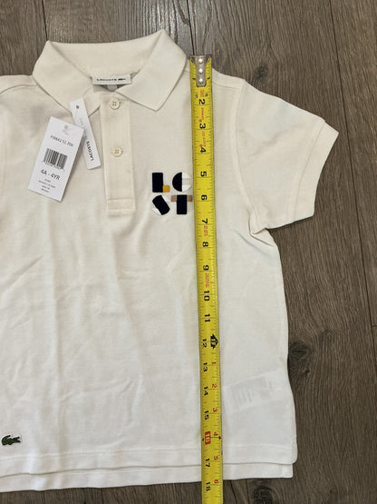 Boy’s Lacoste Regular Fit Polo Short White Size 4 years old